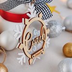 Personalized Volleyball Bow Snowflake Wooden 3D Shake Ornament with 6-14 Names Christmas Tree Decor End of Season Team Day Gift for Coach Athlete
