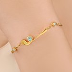 Personalised Heart-Shaped Birthstone Golf Bracelet Birthday Game Day Christmas Gift for Golf Lovers