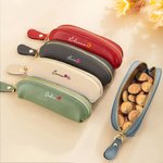 Borsa piccola in pelle personalizzata con fiore di nascita e nome regalo di compleanno anniversario e viaggio per donne