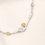 Personalised Heart-Shaped Birthstone Golf Bracelet Birthday Game Day Christmas Gift for Golf Lovers