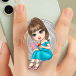 Henkilökohtainen sarjakuvahahmo akryyli magneettinen puhelin kahva matkapuhelin tarvikkeet syntymäpäivälahja naisille kirjanpainajat