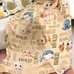 Personalized Cute Marine Animals Design Soft Throw Blanket with Name Home Decor Birthday Christmas Gift for Boys Girls