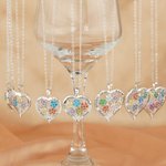 Personalisierte Herzförmige Familie Hakskette mit 1-8 Geburtsstein-Blumen Namen Gravur Geburtstag Jahrestag Muttertag Geschenk für Damen Mama Oma