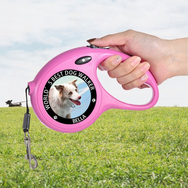 Personalized Paw Photo Design Dog Leash with Text and Name Outdoor Accessories Pet Party Birthday Christmas Gift for Pet Owners