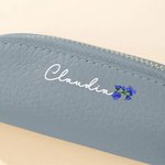 Borsa piccola in pelle personalizzata con fiore di nascita e nome regalo di compleanno anniversario e viaggio per donne