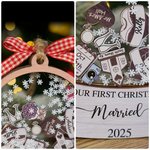 Personalised Our First Christmas Married Wooden Ornament with Name and Date Home Decor Christmas Gift for Couples