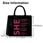 Personalized Positive Words Self-Expression Large Capacity Tote Bag with Name  Gift for Women Girls