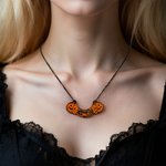 Collana personalizzata con nome del teschio spaventoso della zucca Gioielli della stagione spettrale Regalo di Halloween per donne e ragazze