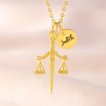 Gepersonaliseerde Schaal van Justitie ketting met naam schijf Weegschaal sieraden Waardering verjaardag kerstcadeau voor advocaat advocaat rechter paralegal