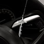 Personalized Birth Flower Christian Cross Steering Wheel Charm with Name Christian Baptism  Gift for Female Christian Drivers