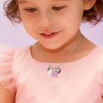 Personalized Star Heart Seahorse Ballerina Pendant Bead Chain Necklace with Birthstone Number and Engraved Name Birthday Gift for Kids Girls