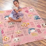 Personalized Cute Marine Animals Design Soft Throw Blanket with Name Home Decor Birthday Christmas Gift for Boys Girls