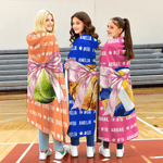 Couverture de Volleyball Softball Multicolore avec Nom et Numéro Cadeau d'Anniversaire pour les Amoureux des Sports de Balle Filles