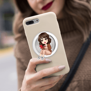 Personalised Cartoon Character Acrylic Magnetic Phone Grip Mobile Phone Accessories Birthday Gift for Women Bookworms
