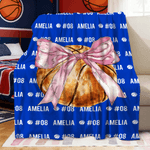 Couverture de Volleyball Softball Multicolore avec Nom et Numéro Cadeau d'Anniversaire pour les Amoureux des Sports de Balle Filles