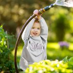 Personalized Waterproof Long Sleeve Smock Bib with Embroidered Name Birthday Baby Shower Gift for Babies