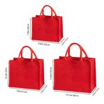 Personalisierte Weihnachtsmannmütze Initialen Cartoon Charakter große Jute Tote Tasche mit Namen Weihnachtsfeier Geschenk für Familie