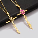 Personalized Birth Flower Christian Cross Steering Wheel Charm with Name Christian Baptism  Gift for Female Christian Drivers