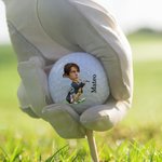 Personalized Cartoon Face Photo Golf Ball with Name Birthday Sports Game Day Gift for Golf Players Lovers