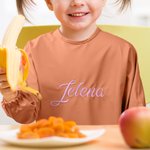 Personalized Waterproof Long Sleeve Smock Bib with Embroidered Name Birthday Baby Shower Gift for Babies