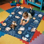 Personalized Cute Marine Animals Design Soft Throw Blanket with Name Home Decor Birthday Christmas Gift for Boys Girls