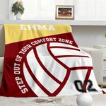 Personalized Volleyball Basketball Soccer Ball Sport Soft Throw Blanket with Name and Number Home Decor Birthday Christmas Gift for Sport Lover