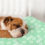 Personalised Multicolour Cute Paw Print Pet Blanket with Name Birthday Gift for Cat Dog Lover