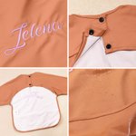 Personalized Waterproof Long Sleeve Smock Bib with Embroidered Name Birthday Baby Shower Gift for Babies