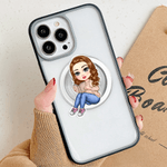 Henkilökohtainen sarjakuvahahmo akryyli magneettinen puhelin kahva matkapuhelin tarvikkeet syntymäpäivälahja naisille kirjanpainajat