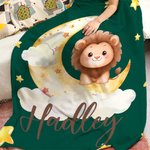 Nube personalizada Luna Dibujos Marinos Jungla Animal Suave Manta con Nombre Decoración del Hogar Cumpleaños Navidad Regalo para Niños Familia