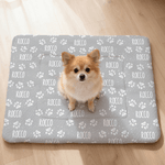 Personalised Multicolour Cute Paw Print Pet Blanket with Name Birthday Gift for Cat Dog Lover