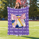 Couverture de Volleyball Softball Multicolore avec Nom et Numéro Cadeau d'Anniversaire pour les Amoureux des Sports de Balle Filles