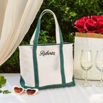 Borsa tote personalizzata in tela con nome ricamato resistente per viaggio e uso quotidiano regalo di compleanno per donne