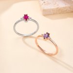 Personalized Marquise Birthstone Ring Dainty Jewelry Birthday Anniversary Gift for Women