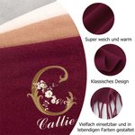 Personalisierter Schal im Retro-Design mit Namen Floraler Initiale Jahrestag Geburtstag Weihnachten Winter Geschenk für Damen