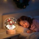 Luz nocturna LED personalizada con nombre y base de madera decoración para habitación regalo de Navidad para bebés y niños