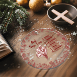 Personalized Toile De Jouy Birth Flower Bible Chapter Ornament with Name Tree Decor Baptism Birthday Christmas Gift for Christians