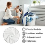 Couverture Douce Personnalisée avec Motif Animaux de Forêt en Aquarelle et Nom Décoration Maison Cadeau Baby Shower pour Enfants Famille et Amis