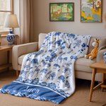 Toile De Jouy personalizada Cebra Jirafa Animales salvajes Suave manta con nombre Decoración para el hogar Cumpleaños Regalo de Navidad para la familia Kid