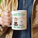 Personalised Stock Trends Cartoon Character 11 oz 15 oz Ceramic Coffee Mug with Name Birthday Anniversary Gift for Men Stock Investors