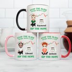 Personalised Stock Trends Cartoon Character 11 oz 15 oz Ceramic Coffee Mug with Name Birthday Anniversary Gift for Men Stock Investors