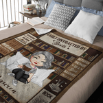 Personalised Bookshelf Cartoon Character Soft Throw Blanket with Name Home Decor Birthday Gift for Book Lovers