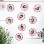 Personalised Santa Hat Face Photo Waterproof Glitter Confetti Stickers with Name Gift Decor Christmas Party Favor for Family Friends