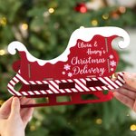 Personalised Santa Sleigh Wooden Gift Storage Box with Name Home Decor Christmas Party Favors for Kid Family Friend