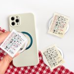 Henkilökohtainen Retro Kirjastokortti Akryyli Nimi Magneettinen Puhelin Grip Matkapuhelin tarvikkeet Syntymäpäivälahja Kirjamatoille