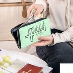 Personalized Bible Cross Portable PU Leather Wallet with Name Birthday Anniversary Christening Christmas Gift for Women Christian
