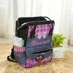 Gepersonaliseerde Roze Strik Grote Capaciteit Canvas Luiertas met Naam Baby Shower Eerste Moederdag Cadeau voor Zwarte Moeder