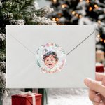 Personalised Santa Hat Face Photo Waterproof Glitter Confetti Stickers with Name Gift Decor Christmas Party Favor for Family Friends