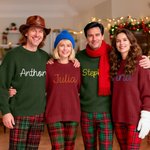 Personalized Soft Knitted Sweater with Name Christmas New Year Gift for Family Friends