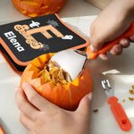 Juego de 11 herramientas personalizado con fantasmas y inicial del nombre para tallar calabazas regalo de Halloween para niños y familiares